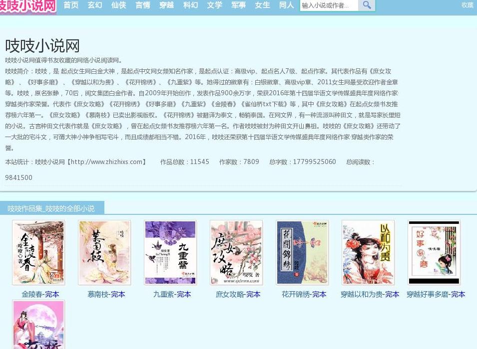 吱吱小说网站点缩略图
