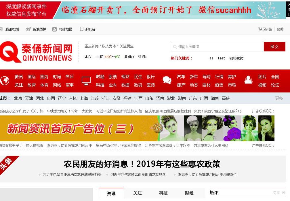 秦俑农村新闻网站点缩略图