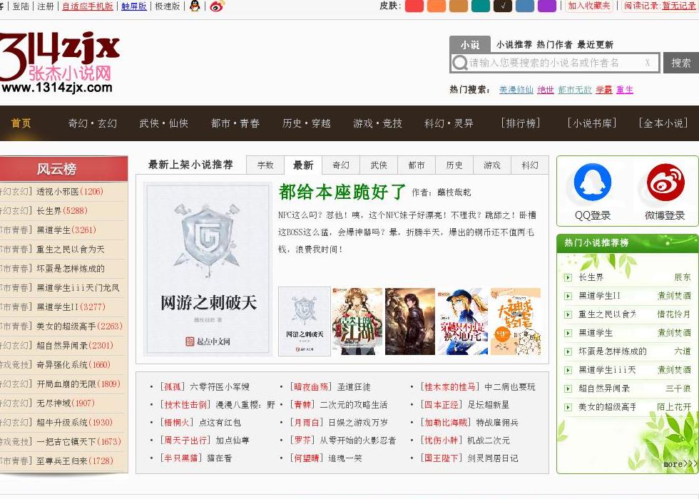 张杰小说网站点缩略图