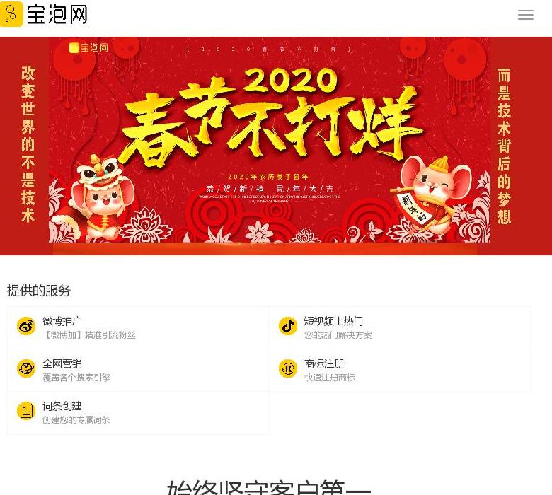宝泡网站点缩略图