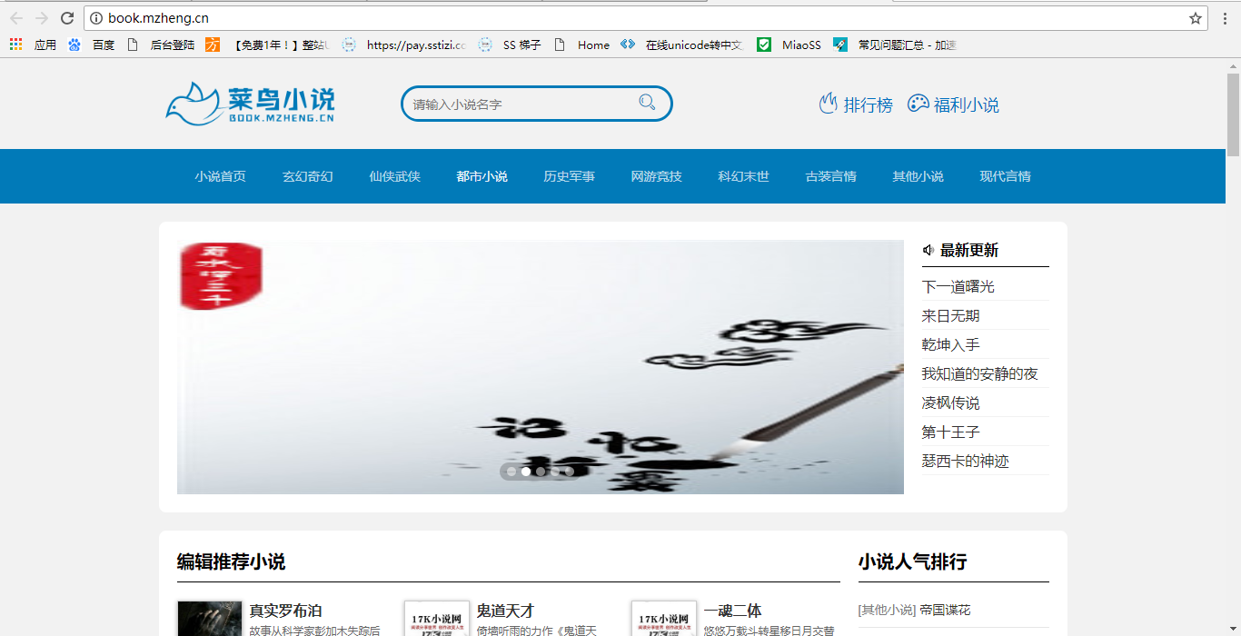 菜鸟小说网站点缩略图