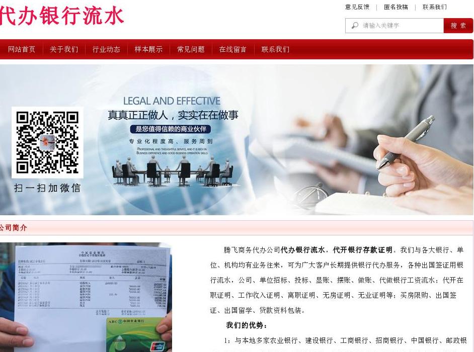 银行流水代办网站点缩略图