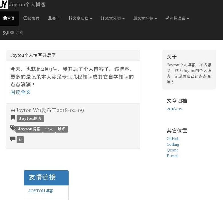 JOYTOU博客站点缩略图