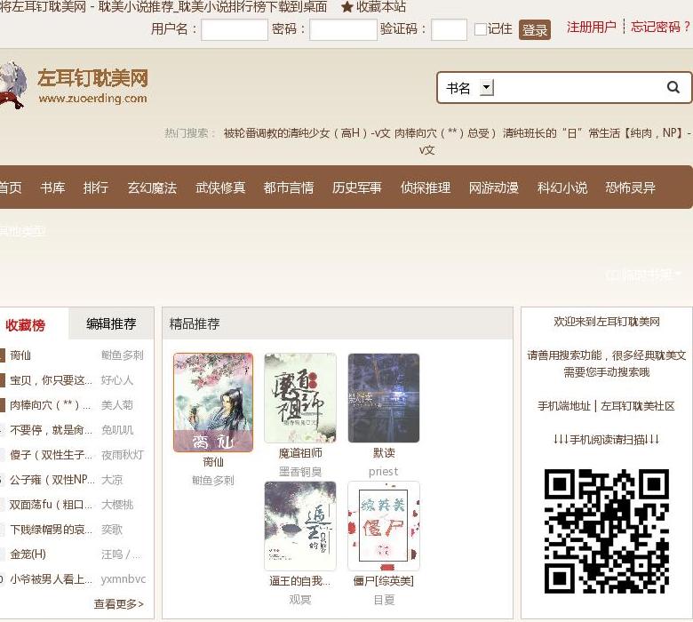 左耳钉小说网站点缩略图