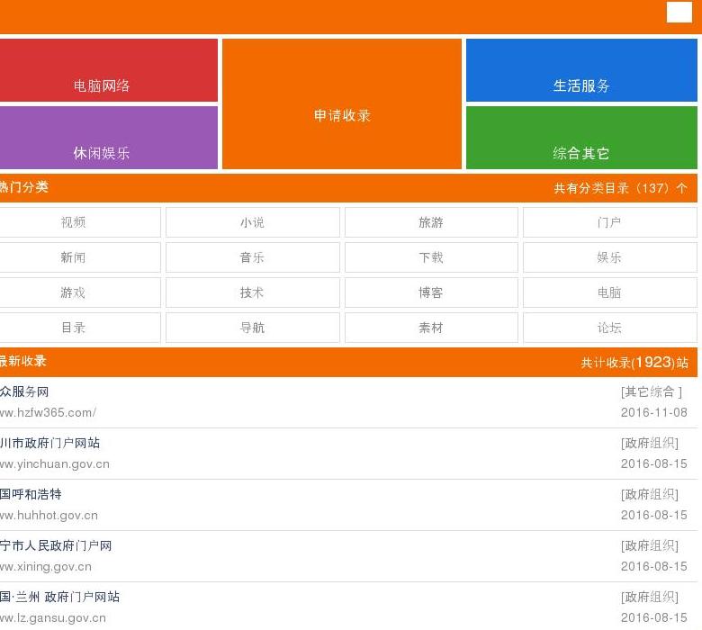 网站目录站点缩略图