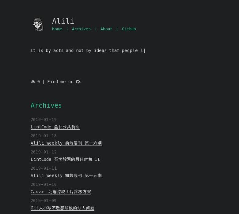 Alili前端大爆炸站点缩略图