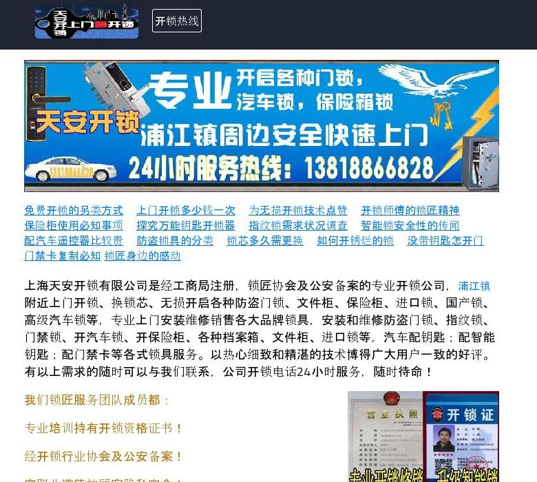 天安开锁站点缩略图