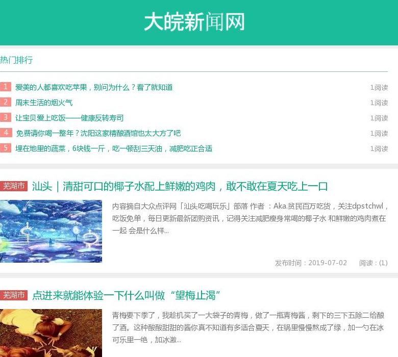 大皖新闻网站点缩略图