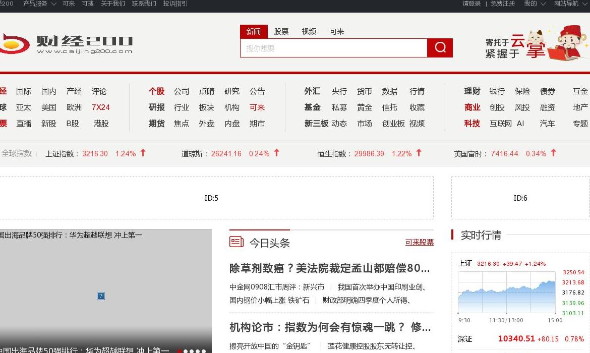 财经200站点缩略图